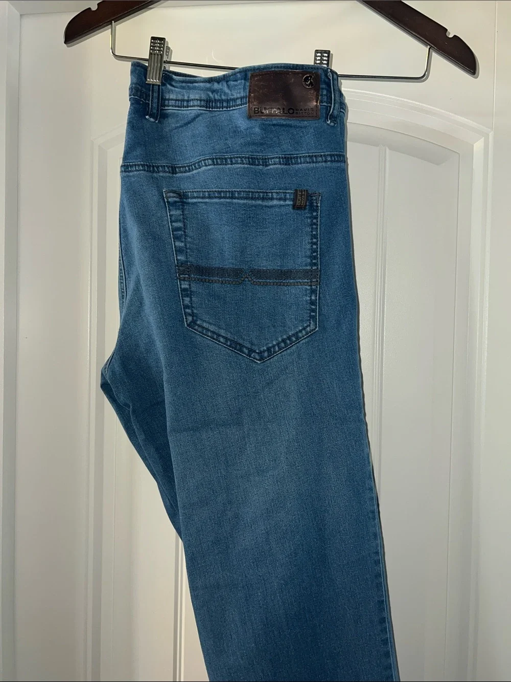 Buffalo David Bitton Men's Slim Straight Jeans in Teal Blue